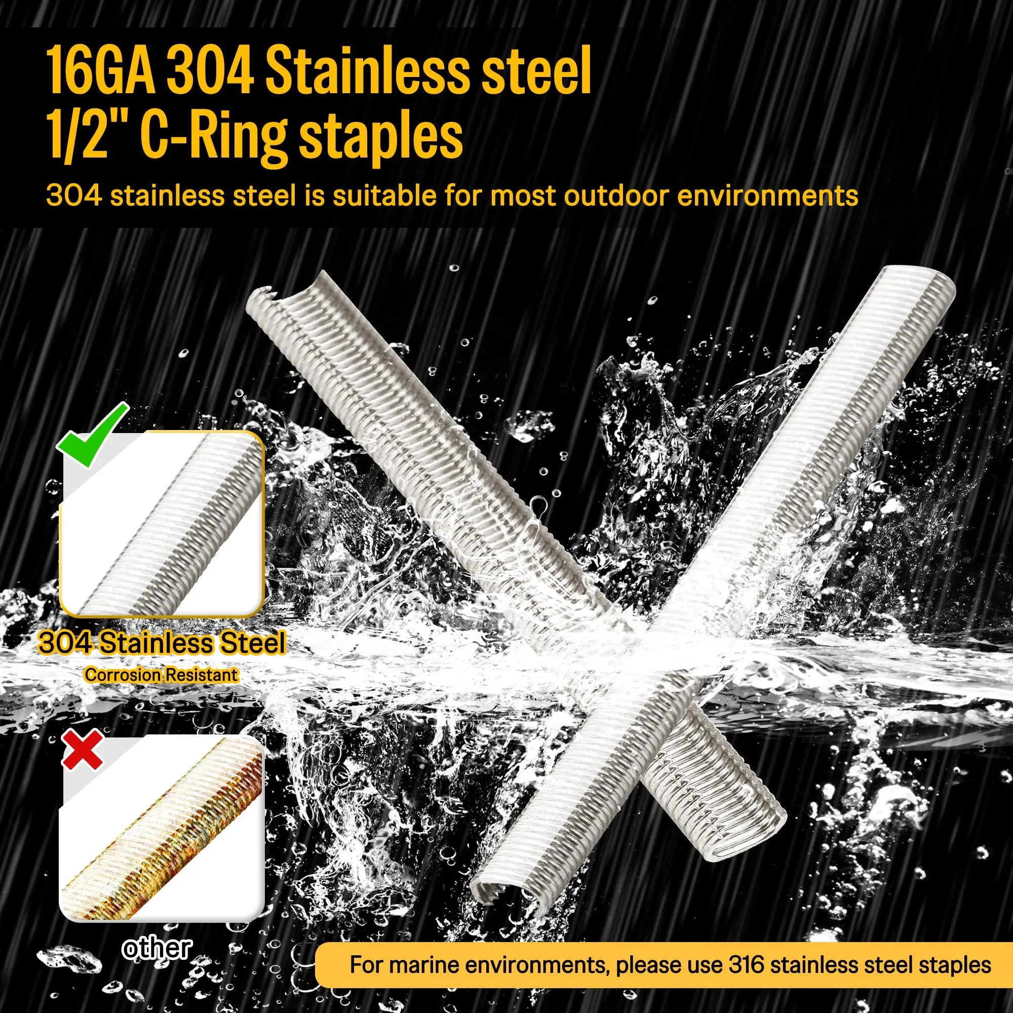 16 Gauge Stainless Steel C Rings - 1/2" Inner Crown