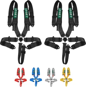 5 Point Racing Harness Seat Belt Market Bucket Seats Protection Heavy Duty Shoulder Pads Quick Release Cam Lock Latch Mechanism fit Go-Kart Racing Car UTV ATV 3 Inch