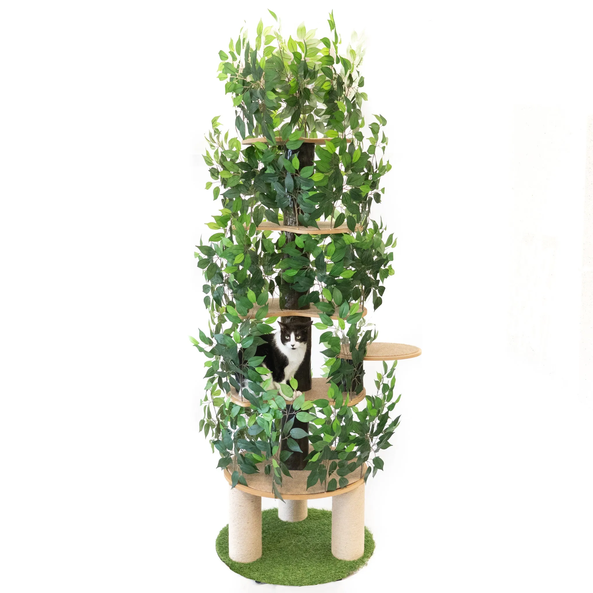 7-Foot Cat Tree Tower with Scratching Posts & Multi-Level Perches - Ultimate Kitty Playground for Climbing, Scratching, and Lounging