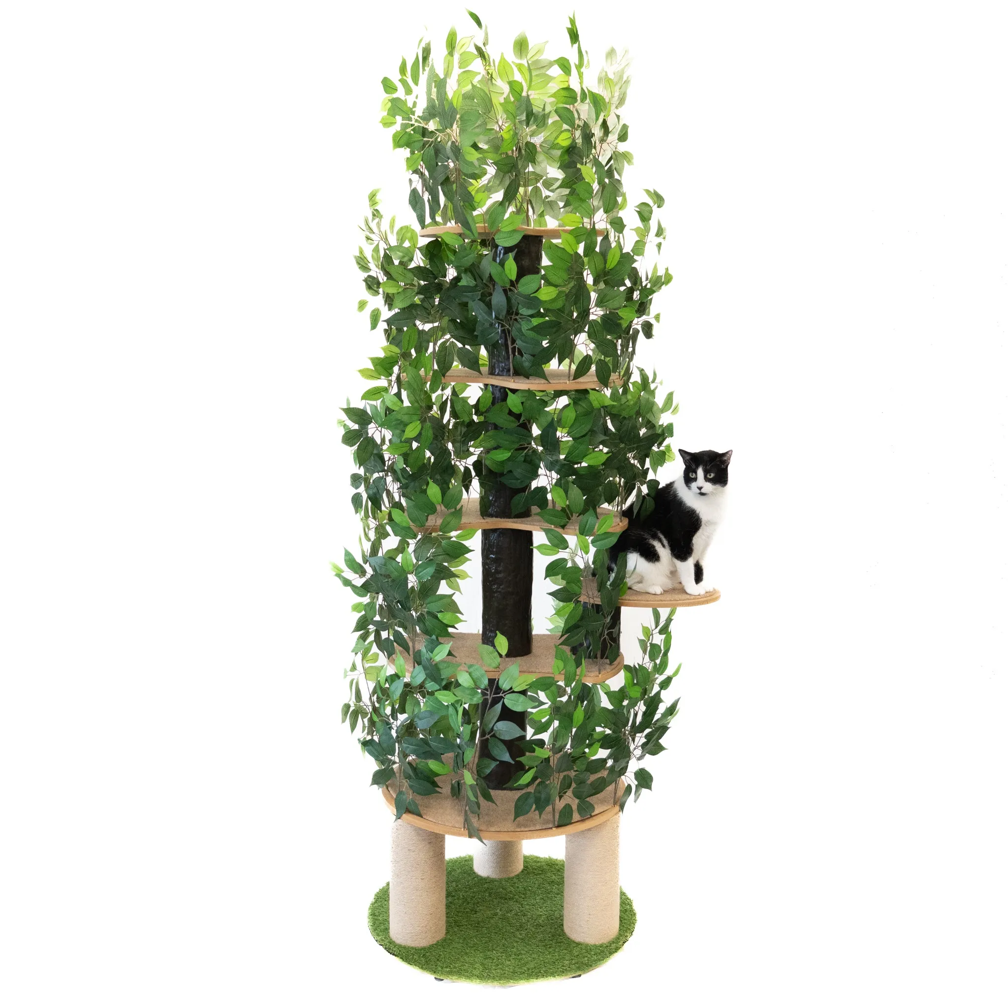 7-Foot Cat Tree Tower with Scratching Posts & Multi-Level Perches - Ultimate Kitty Playground for Climbing, Scratching, and Lounging