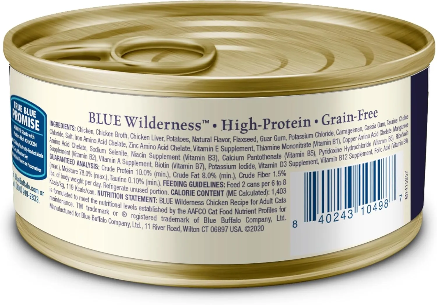 Blue Buffalo Wilderness High-Protein Grain-Free Wet Food For Adult Cats 7 , Chicken Recipe, 5.5-oz., 24-count