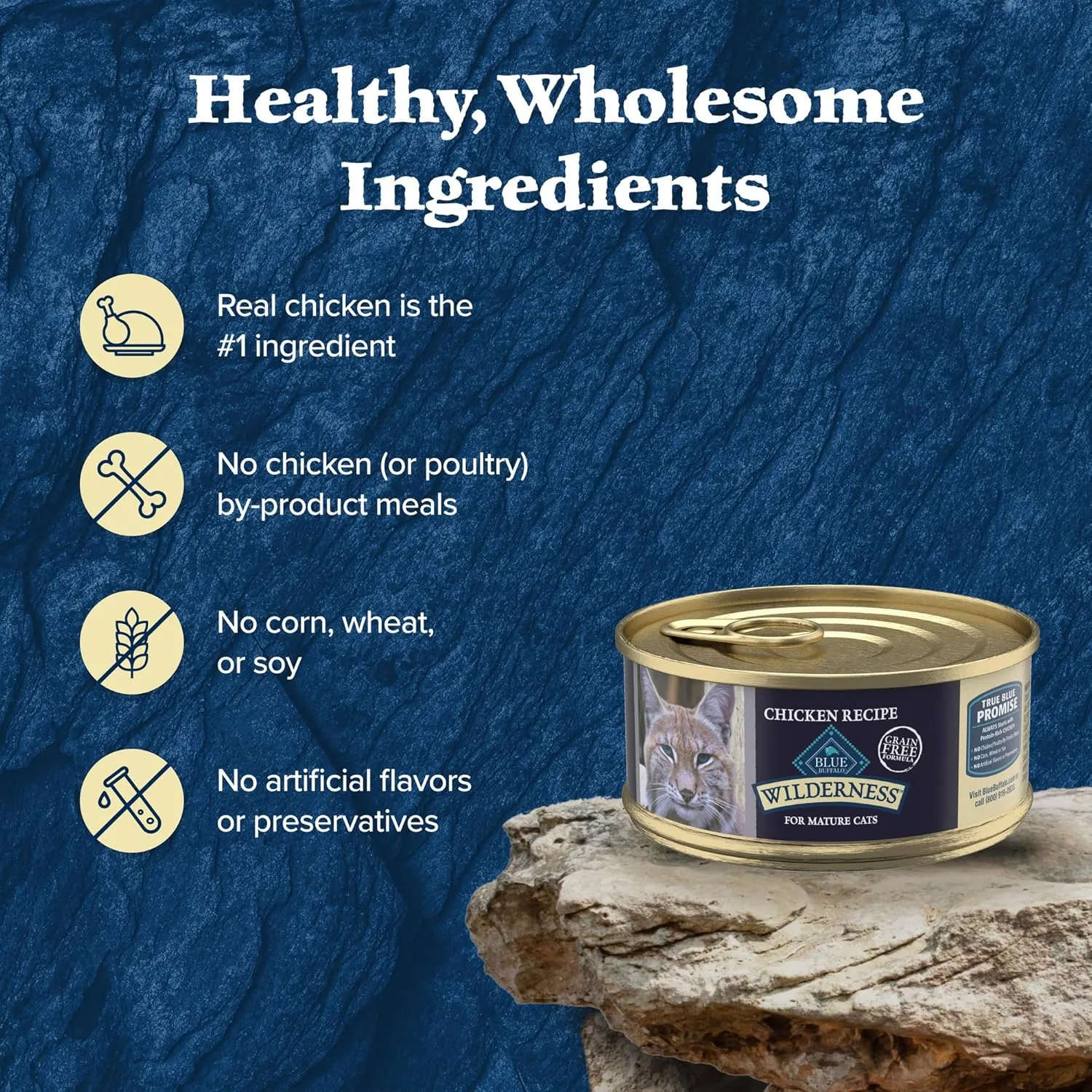 Blue Buffalo Wilderness High-Protein Grain-Free Wet Food For Adult Cats 7 , Chicken Recipe, 5.5-oz., 24-count