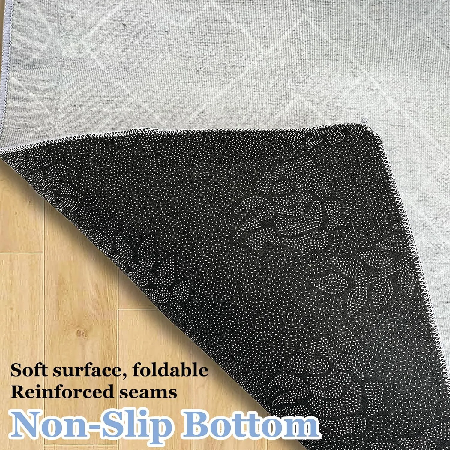 BNOSDM 91x63In Rabbit Cage Liner Extra Large Washable Bunny Mats Reusable Floor Protect Rug with Anti Slip Bottom Pet Dog Playpen Pad for Rabbit Puppy Guinea Pig Ferret, Grey