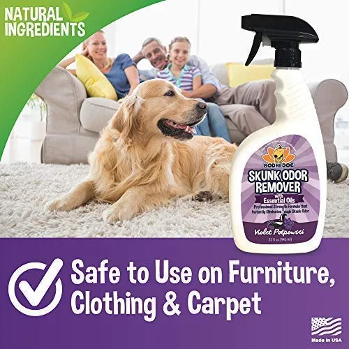 Bodhi Dog Pet Deskunk Spray Odor Eliminator | Skunk Smell Remover Eliminates Skunked Smells Using Essential Oils on Dogs, Cats, Furniture, Carpet, Clothing and More | Made in USA