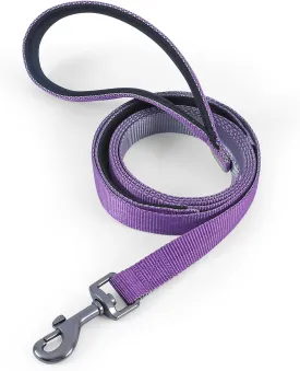 Bolux 5ft Dog Leash Heavy Duty, Training Rope Leash with 2 Padded Handle Service Pet Lead Chew Proof with Reflective for Traffic Control Safety, Perfect for Large Medium or Small Dog (Purple&Silver)