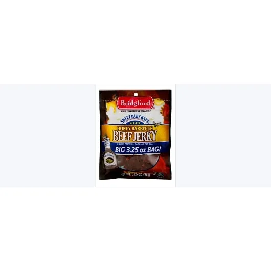 Bridgford Sweet Baby Ray's Honey Barbecue Beef Jerky-3.25 oz.-12/Case