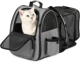 Cat Backpack Carrier, Expandable Pet Carrier Backpack Foldable Designed for Travel Airline-Approved,Breathable Mesh Dog Carrier Backpack for Small Cats Dogs Car,Outdoor,Hiking,Camping