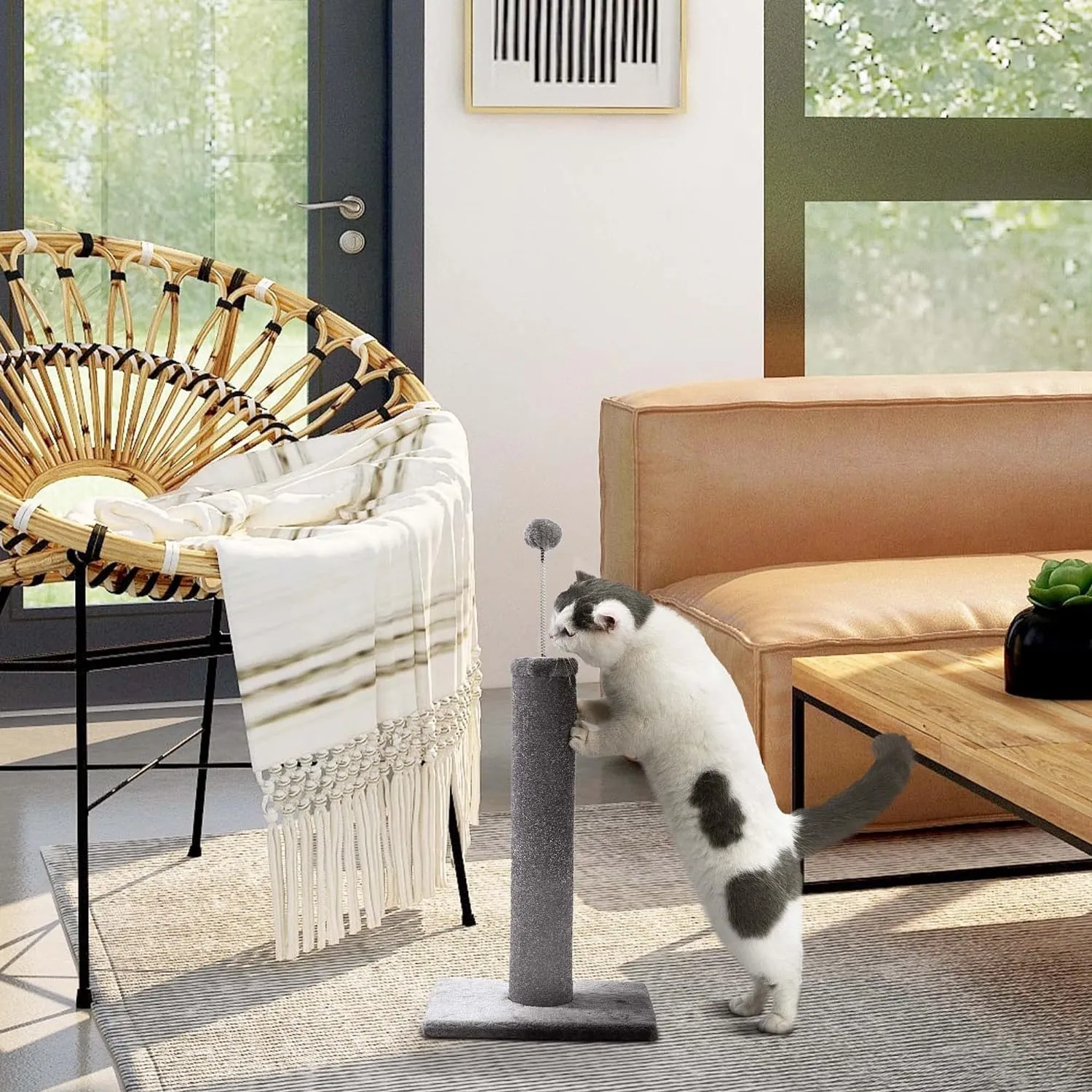 Cat Craft 20 Inch Carpet Cat Scratching Post, 2 Pack