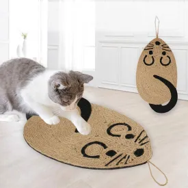 Cat Scratcher Pad Natural Sisal Cat Scratcher Mat Cat Floor Scratching Pad Rug Grinding Claws Cute Hanging Mat Cat Sleeping Pad Protecting Furniture Carpets for Indoor Cats
