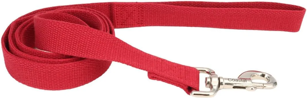 Coastal - New Earth Soy - Dog Leash, Cranberry, 5/8" x 06'