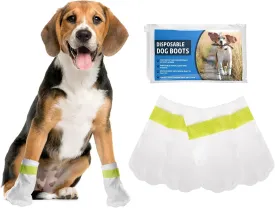 Disposable Waterproof Dog Booties for Paw Protection, Dog Paw Socks Protector for Small Medium Dogs, Puppy Shoes with Adjustable Straps for Floors