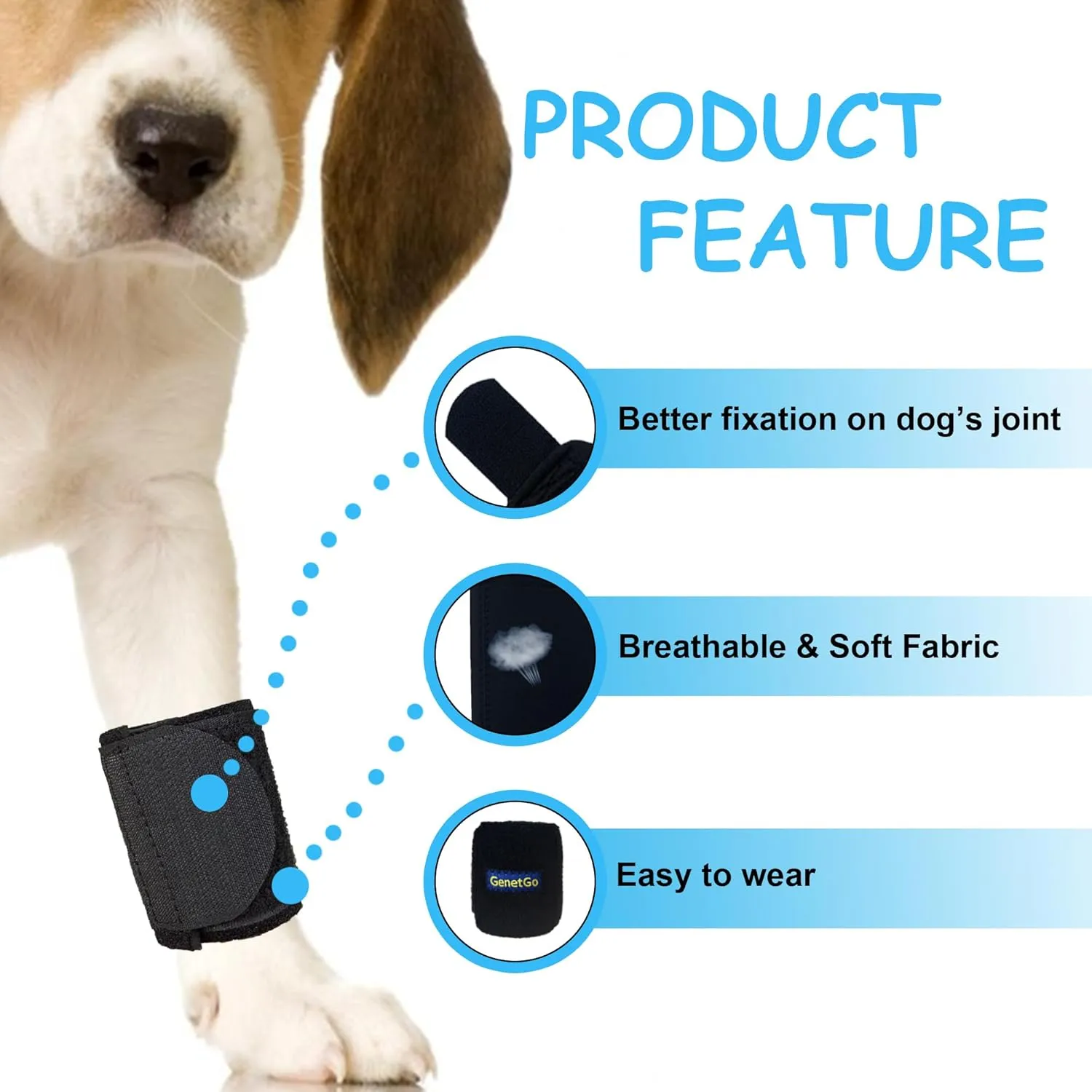 Dog Canine Front Leg Brace Paw Compression Sleeve Joint Wraps - Protects Wounds Stop Licking & Prevents Injuries, Sprains Helps with Loss of Stability from Arthritis - XXSmall