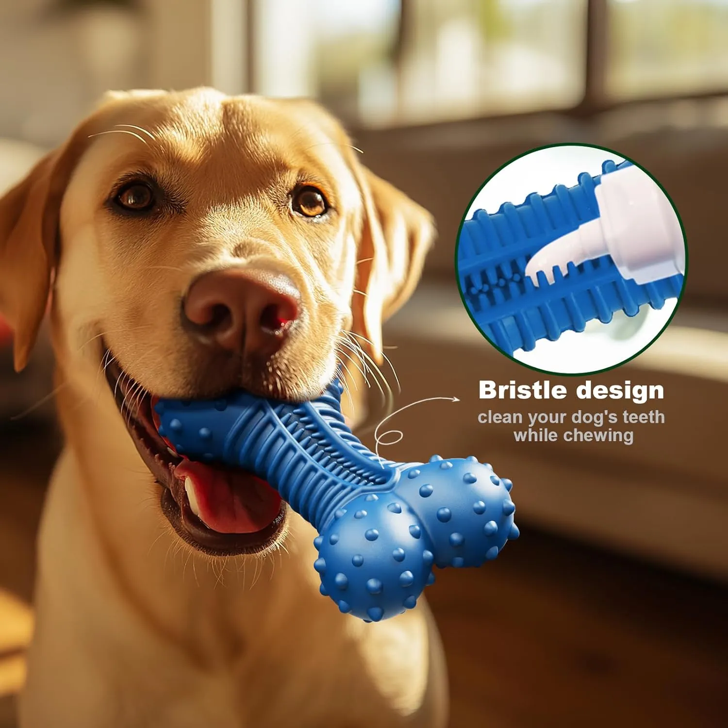 Dog Toys for Aggressive Chewers, Dog Toys for Medium Large Dogs, Natural Rubber Bone Dog Chew Toys with Beef Flavor, Indestructible Toy, Chew Toys for Aggressive Chewers(Dark Blue)