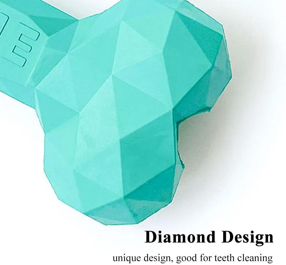 Durable Dog Chew Toy, Lick mat for Dog Treats and Peanut Butter Squeeze Pouches, Small Dog All Natural Rubber Dog Bone. (Aqua, Small Dog)
