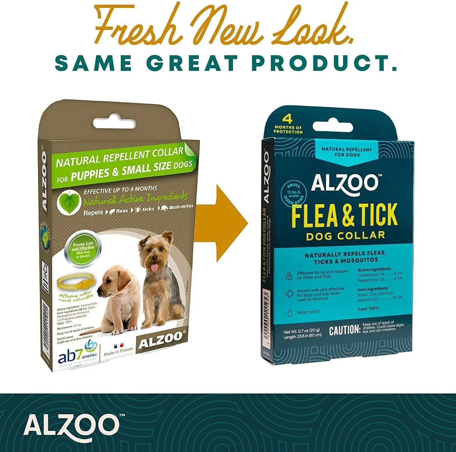 Flea & Tick Dog Collar, Helps Repel Fleas, Ticks & Mosquitoes, 100% Plant-Based Active Ingredients, Phthalates and PVC Free, Up to 4 Months Protection, for Small Dogs: 15 lbs & Under, Single