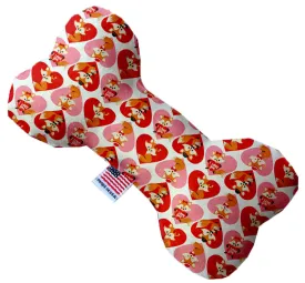 Foxy Love 8 Inch Canvas Bone Dog Toy