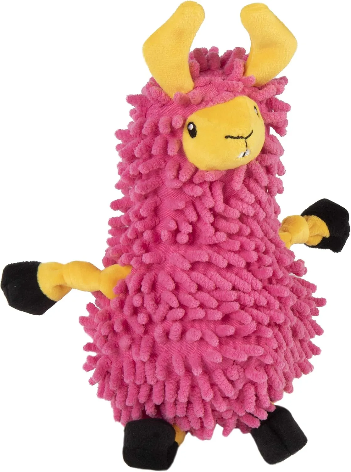 goDog Llamas Noodle Squeaky Plush Dog Toy, Chew Guard Technology - Pink, Small