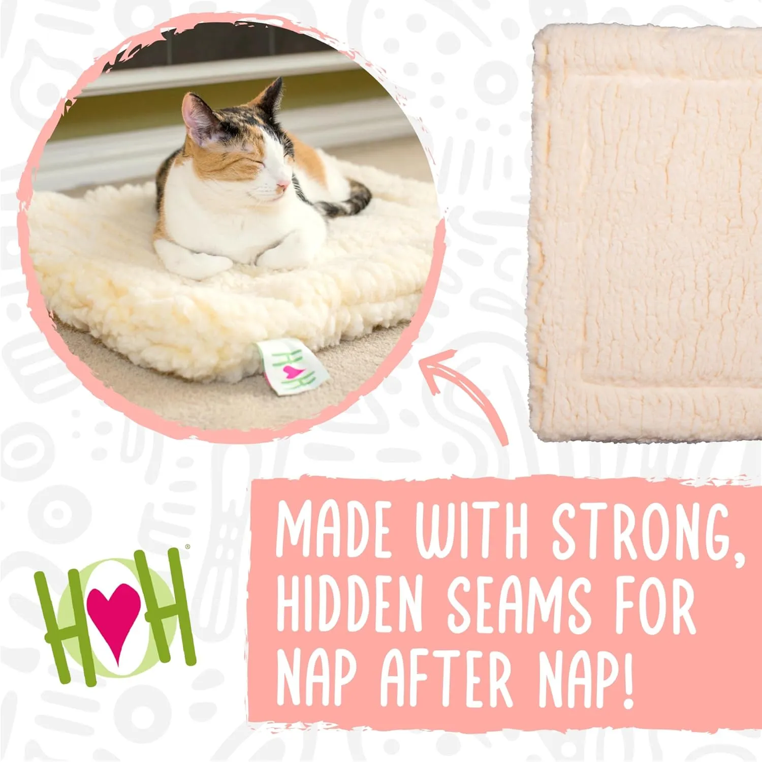 HuggleHounds XS Wool Fleece Dog Bed - Extra Durable, Machine Washable, Hypoallergenic, 20"L x 24"W x 1.5"Th