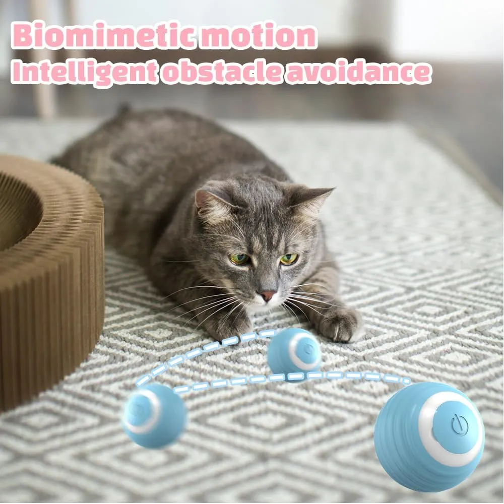 Interactive Dog Toys - Automatic Rolling Ball Toy with LED Flash, USB Rechargeable (2pcs Pink)