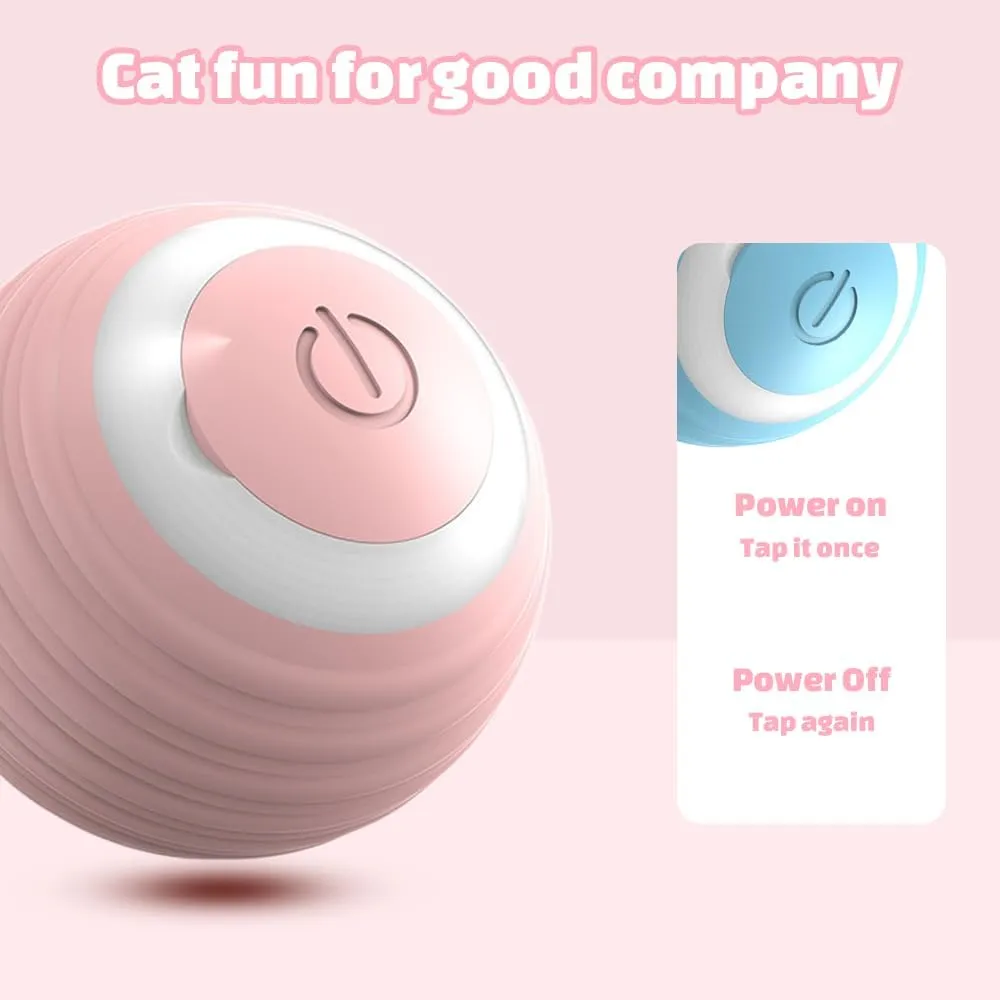 Interactive Dog Toys - Automatic Rolling Ball Toy with LED Flash, USB Rechargeable (2pcs Pink)