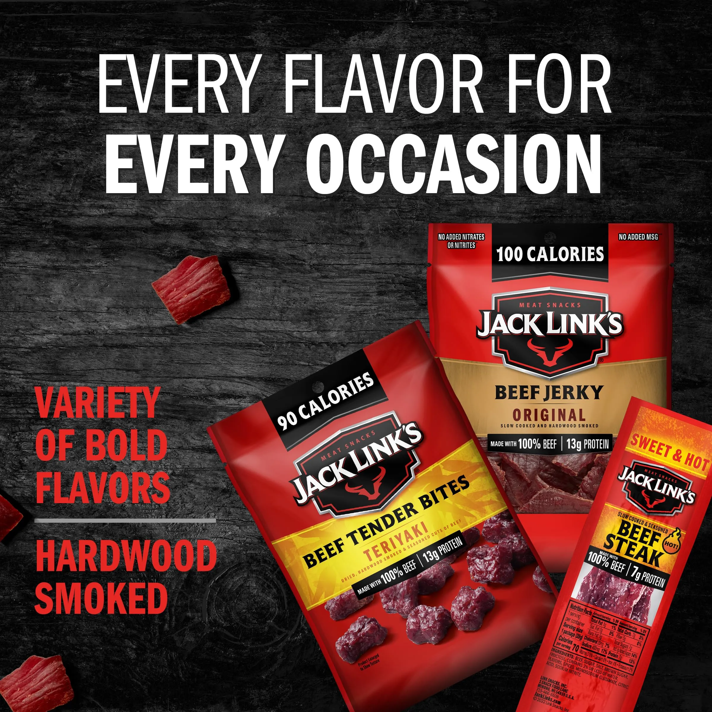 Jack Link's Beef Jerky Gift Basket Variety Pack - Perfect Valentines Day Gifts for Men, Includes Jerky, Meat Sticks, and Beef Steaks, Great Hunting Trip Snacks, 15-Piece Assorted Meat Snack Pack