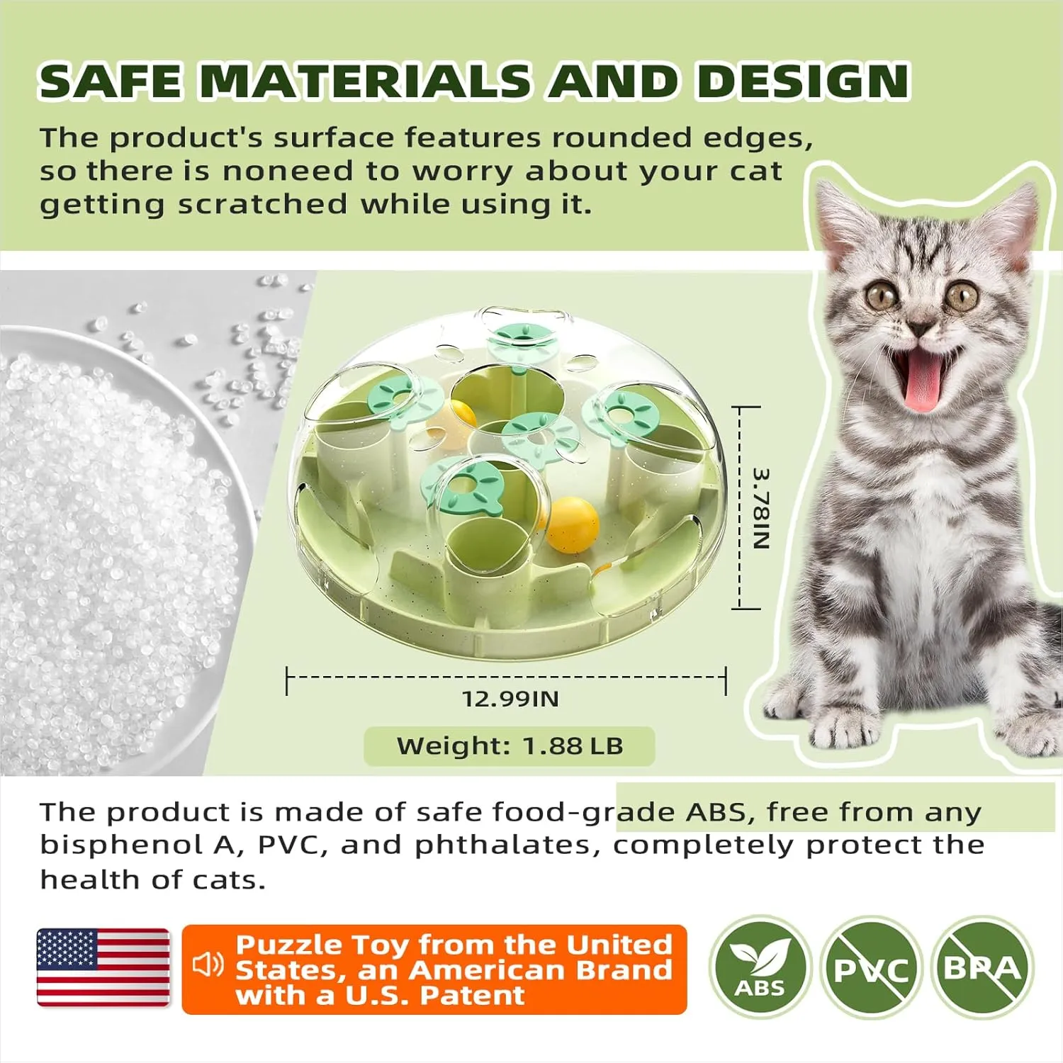 KADTC Cat Puzzle Games Level 3 in 1 Intelligence Mind Game Foraging Balls Kitten Food Puzzles Toy for Indoor Cats Sensory Activity Enrichment Toys Treat Feeder Entertainment Kitty Mental Stimulation