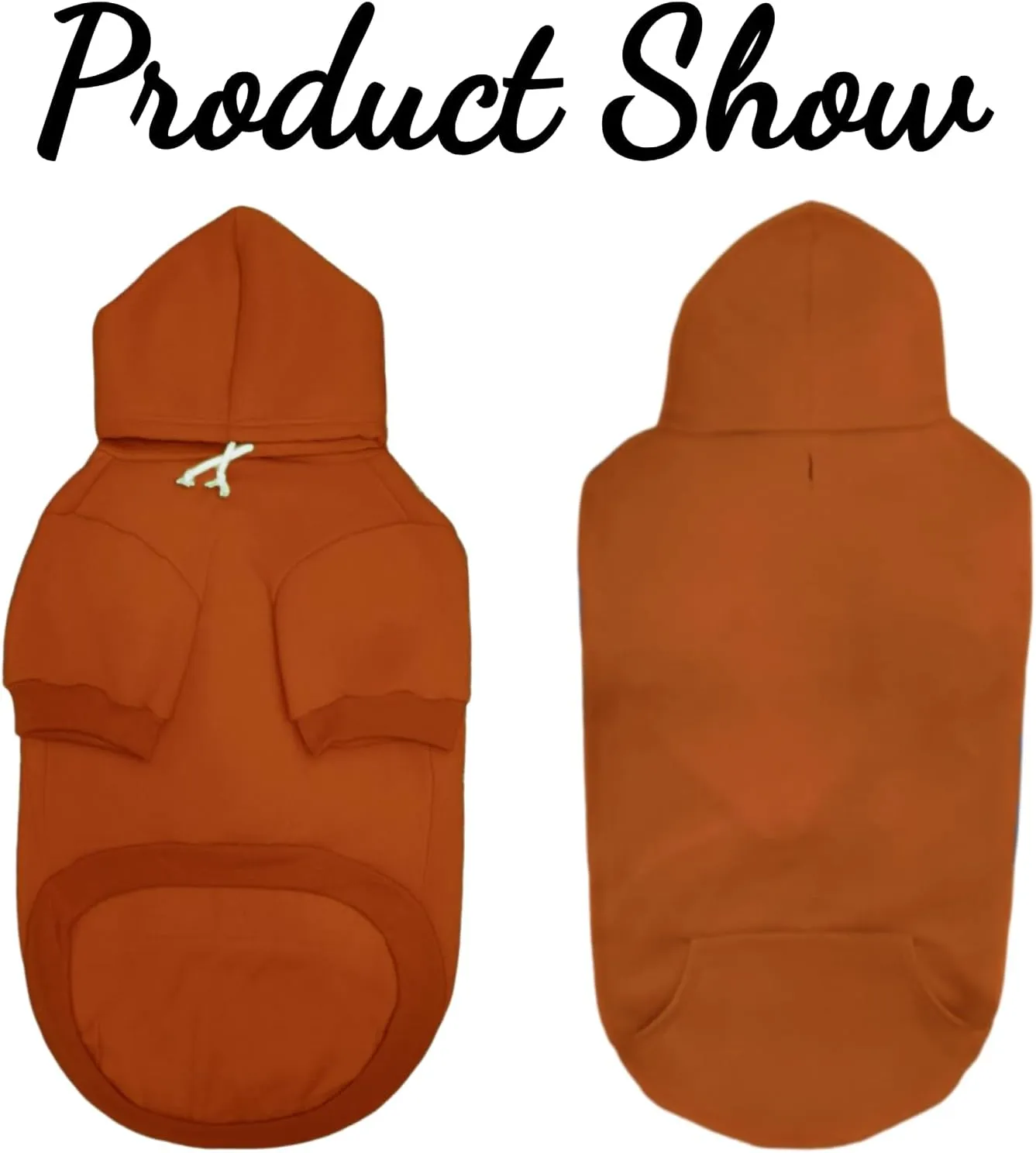 Large Dog Hoodie Sweater with Leash Hole and Pocket, Fleece Lined Hooded Large Dog Sweatshirt, Soft Warm Winter Clothes for Medium Large Dogs & Cats (Brown Dog Hoodie, XL)
