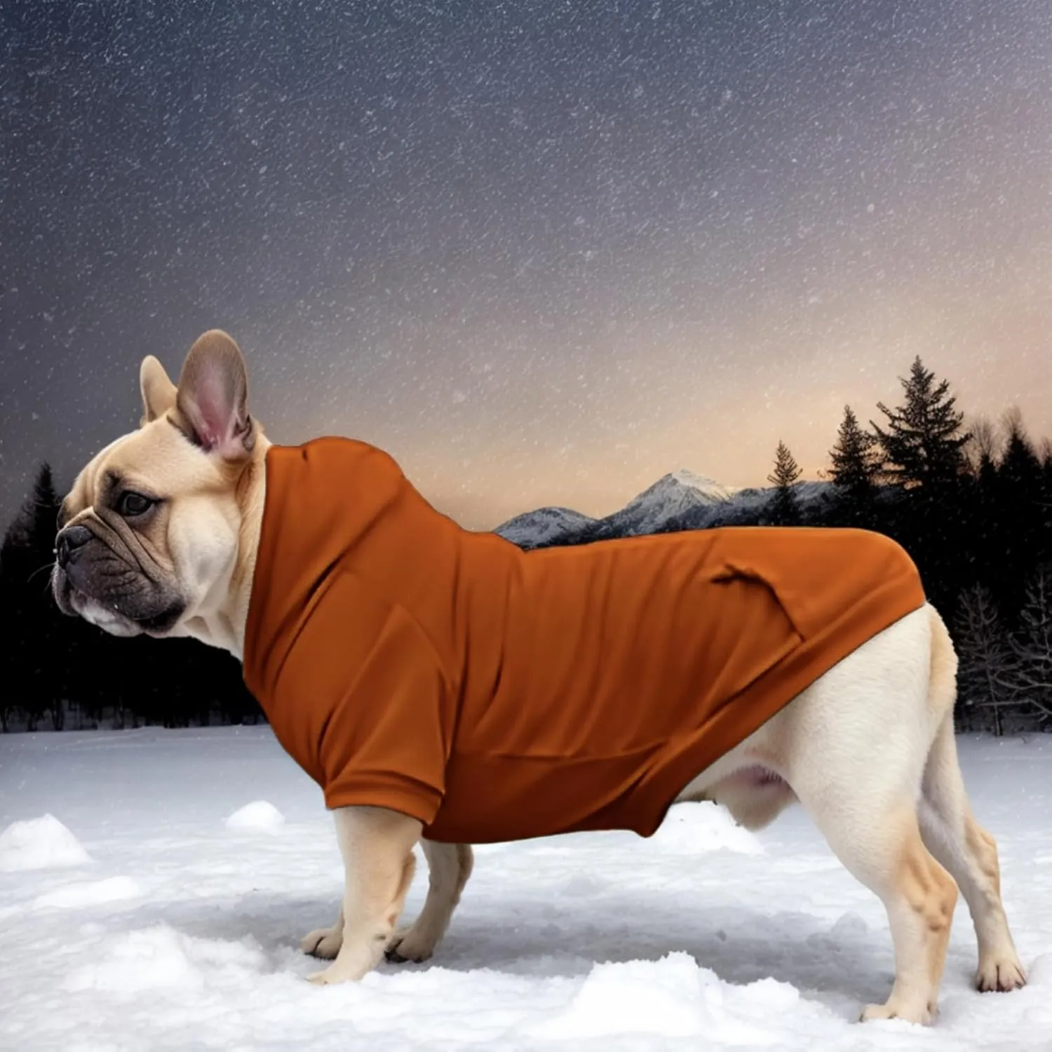 Large Dog Hoodie Sweater with Leash Hole and Pocket, Fleece Lined Hooded Large Dog Sweatshirt, Soft Warm Winter Clothes for Medium Large Dogs & Cats (Brown Dog Hoodie, XL)