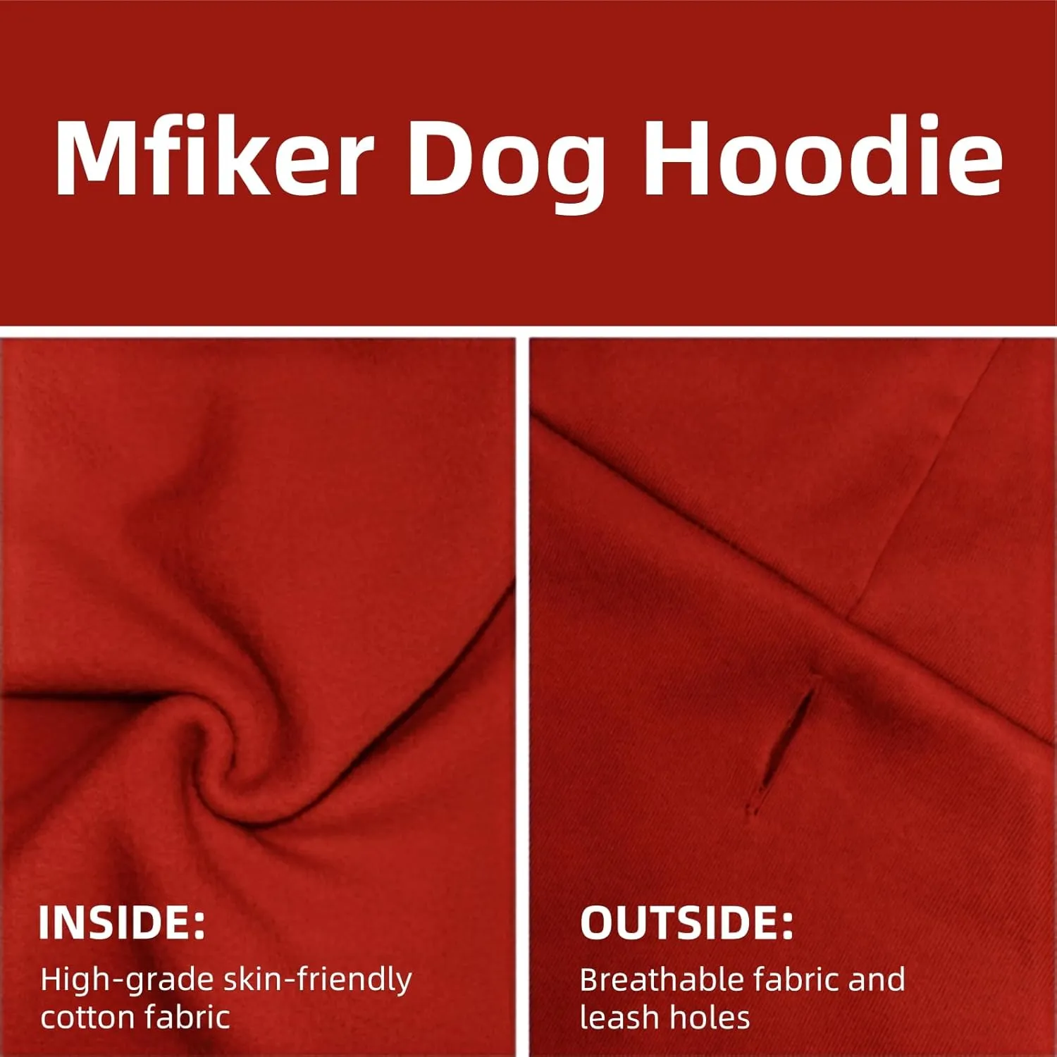 Large Dog Hoodie Sweater with Leash Hole and Pocket, Fleece Lined Hooded Large Dog Sweatshirt, Soft Warm Winter Clothes for Medium Large Dogs & Cats (Red Dog Hoodie, XL)