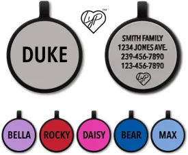 Love Your Pets Soundless Shapes Pet Tag - Deep Engraved Silicone - Double Sided and Engraving Will Last - Includes Shipping with Tracking- Pet ID Tags, Dog Tags, Cat Tags
