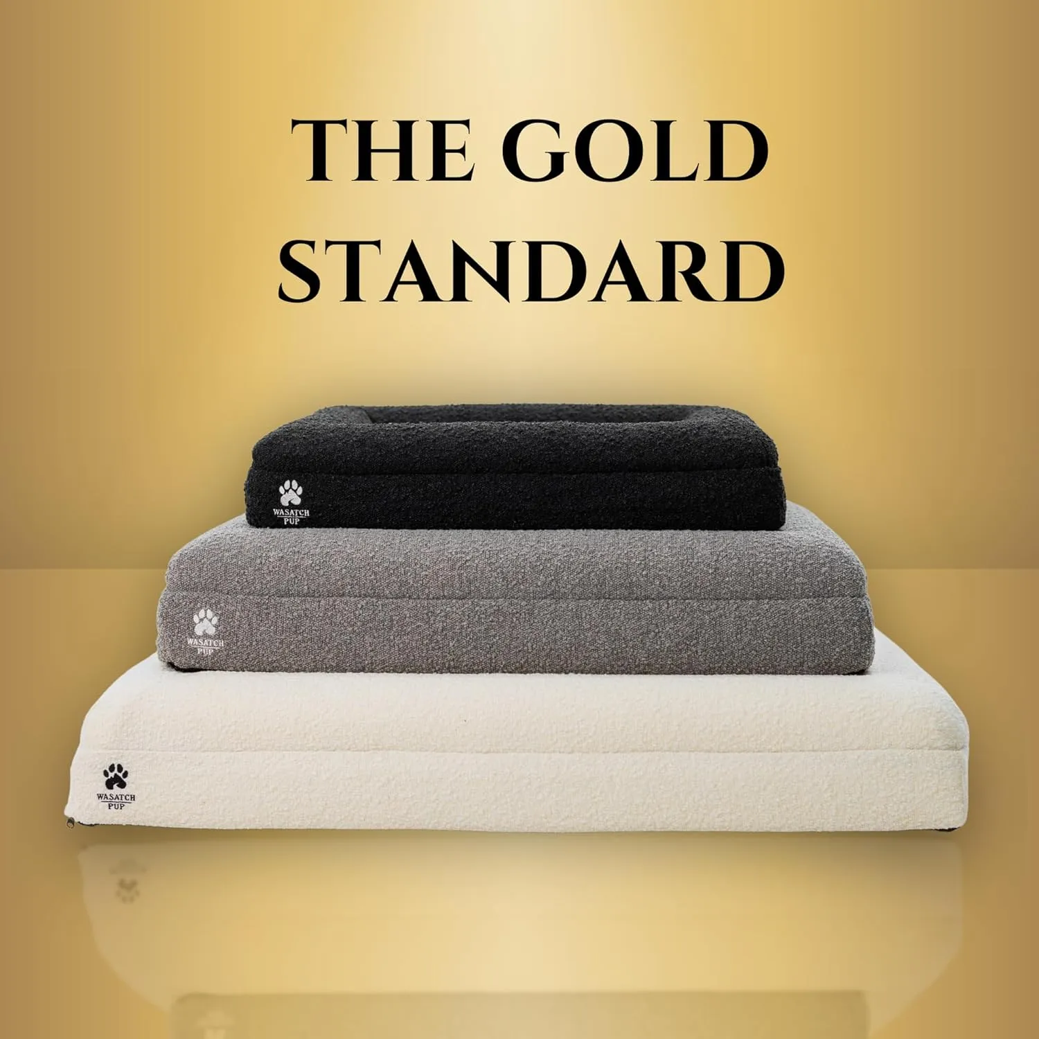Luxury Boucle Fabric Orthopedic Dog Bed with Memory Foam | Breathable Comfort and Washable Dog Couch Bed with Waterproof Liner & Cover | Sofa Beds for Medium Dogs - Bone 37"x30"x7.7"