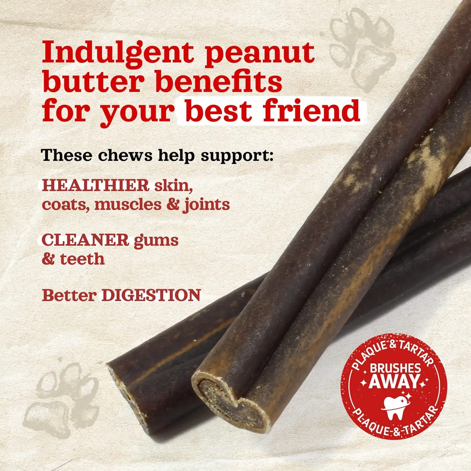 Natural Farm Peanut Butter Flavor Collagen Sticks for Dogs (6 Inch, 25 Pack), Long-Lasting Beef Collagen Sticks, Rawhide Alternative Chews with Chondroitin & Glucosamine, Low-Fat Dental Treats