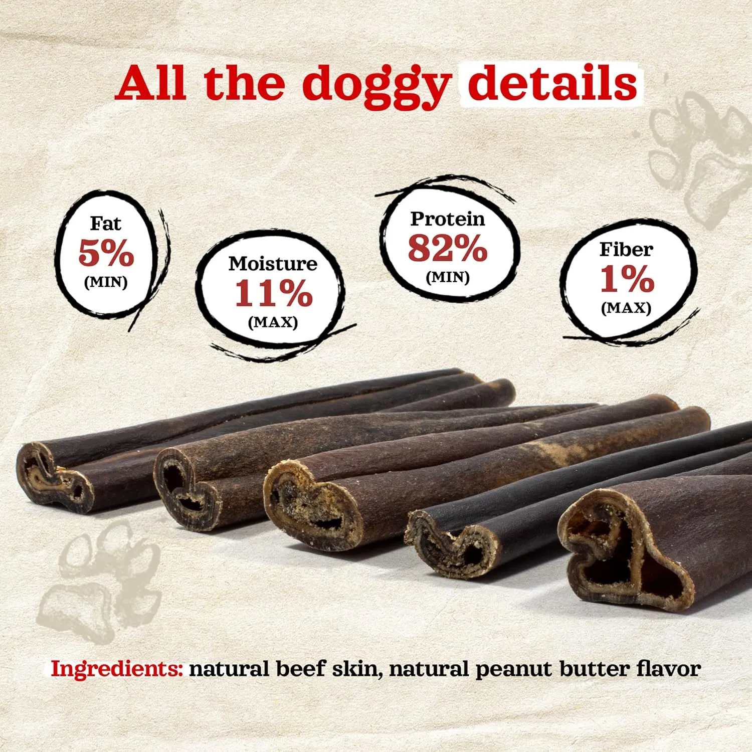 Natural Farm Peanut Butter Flavor Collagen Sticks for Dogs (6 Inch, 25 Pack), Long-Lasting Beef Collagen Sticks, Rawhide Alternative Chews with Chondroitin & Glucosamine, Low-Fat Dental Treats