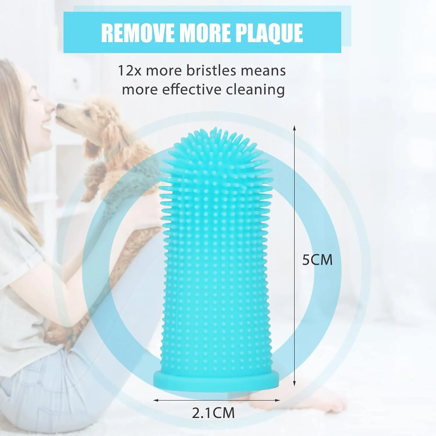 NEW Dog Toothbrush, [4 Pack] Hogrzinne 360º Dog Cat Finger Toothbrush Kit, Ergonomic Design, BPA Free, Full Surround Silicone Bristles for Easy Teeth Cleaning, Dental Care for Puppies, Cats