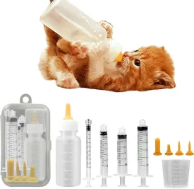 Pet Feeding Syringe with Nipple, Silicone Feeding Tools for Kitten Puppy Feeding Syringe for Newborn Cat Dog Small Animals Rabbits (1ml 3ml 5ml  10ml)