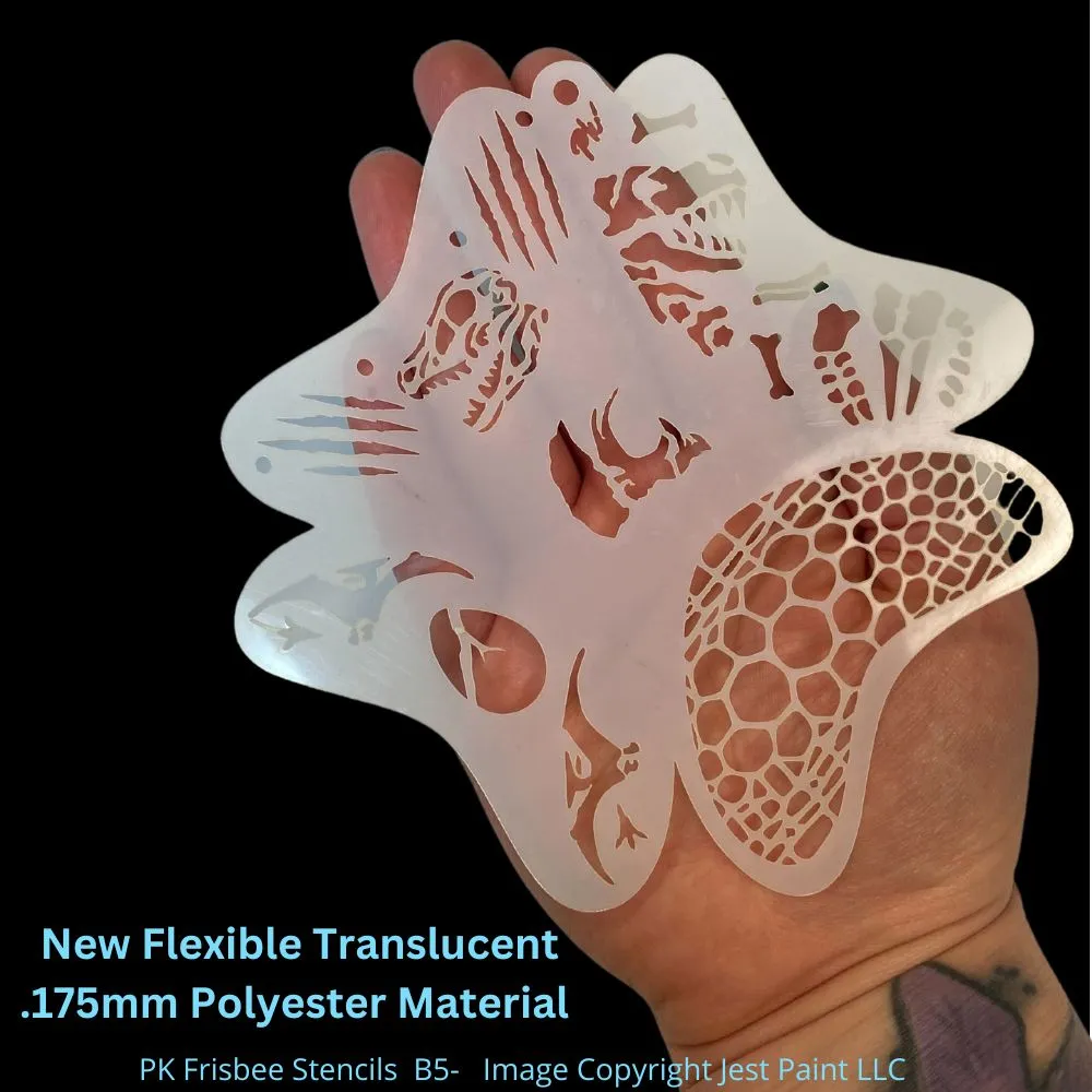 PK | FRISBEE Face Painting Stencil | NEW Mylar - Dinosaurs - B5