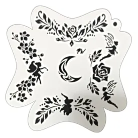 PK | FRISBEE Face Painting Stencil | NEW Mylar - Fairies and Flowers - C6