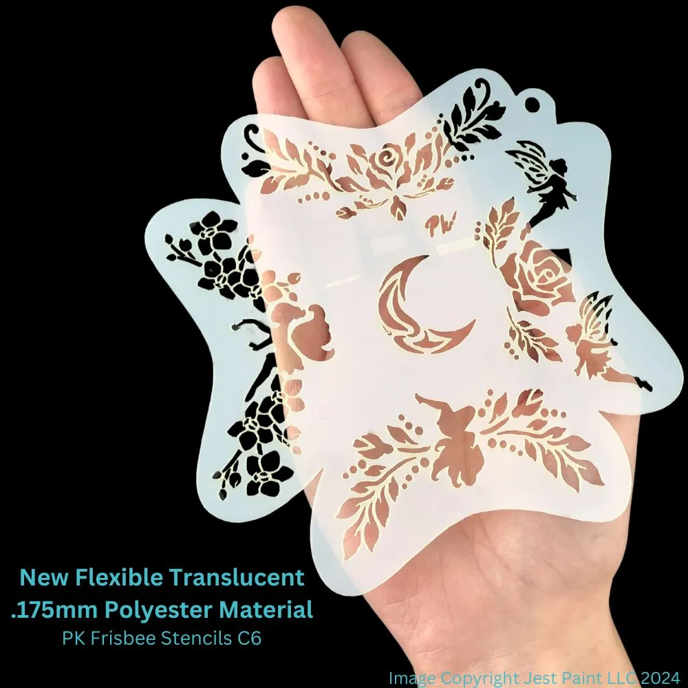 PK | FRISBEE Face Painting Stencil | NEW Mylar - Fairies and Flowers - C6