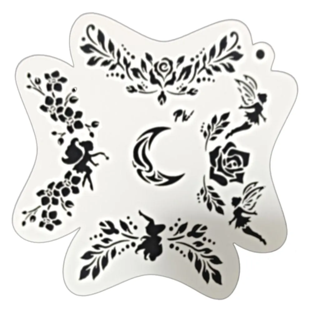PK | FRISBEE Face Painting Stencil | NEW Mylar - Fairies and Flowers - C6