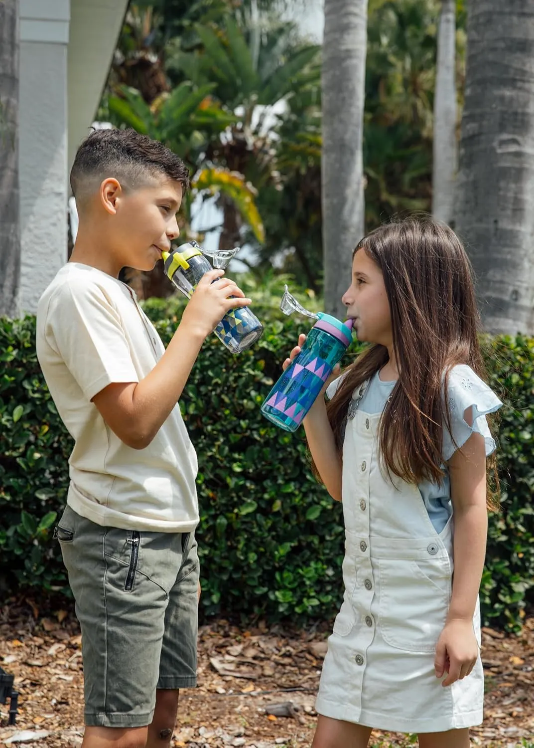 Pogo 18oz Plastic Water Bottle with Straw Lid with Carry Handle, Reusable, BPA Free, Dishwasher Safe, Perfect for Travel, School, Outdoors, and Gym