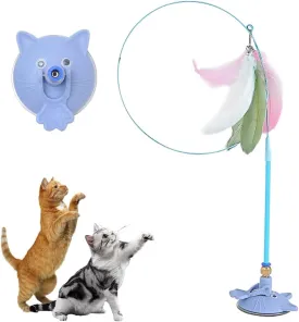 Puff Pet MeowMastery Toy, Upgrade Suction Cup Cat Toys for Indoor Cats, Cat Toys for Bored Indoor Adult Cats Wand Attachments (Blue)