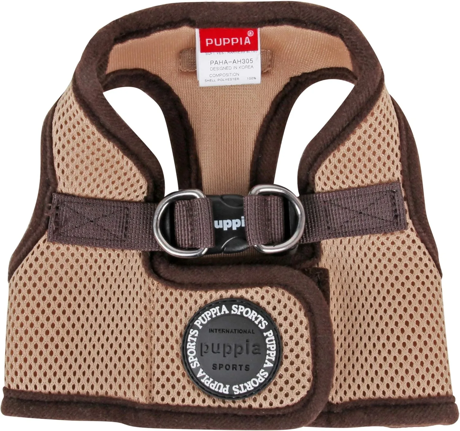 PUPPIA International Harness Soft B Vest, Medium, Beige