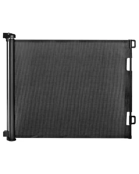 Retractable Baby Gate,Mesh Baby Gate or Mesh Dog Gate,33" Tall,Extends up to 55" Wide,Child Safety Gate for Doorways, Stairs, Hallways, Indoor/OutdoorBlack,33"x55"