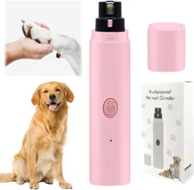 Silent Nail Grinder 2025 Upgraded Electric Dog Nail Trimmer with Led Light, Professional 2-Speed Cats Dogs Toenail Grinder Nail Clippers Nail Polish, Rechargeable Pet Paws Grooming Tool (Pink)