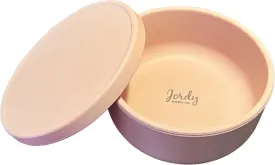 Silicone Food Bowl with Lid, Non-Slip, Serving, Mixing and Eating, Great for Travel (Pale Mauve)