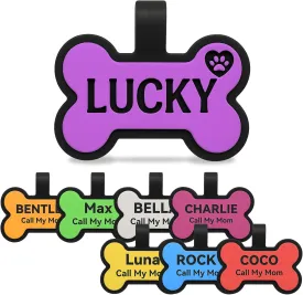 Silicone Silent Dog Tag - Dog Tags Personalized for Pets, Custom Engraved Pet ID Dog Name Tag, Cute Custom Designs for Dogs and Cats