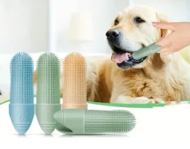 Silicone Soft Finger Dog Toothbrush - 360 Degree.