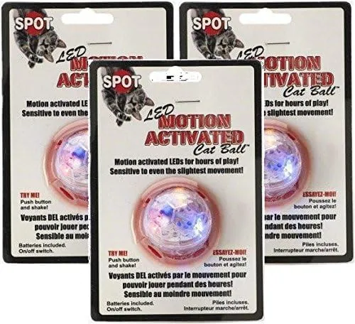 SPOTBRITES Ethical Pet 3 Pack of Motion Activated Cat Ball Cat Toys