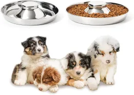 Stainless Steel Puppy Bowls, Set of 2 Puppy Feeder, Dog Food and Water Bowl, Food Feeding Weaning for Small Medium Large Dogs, Pets, S