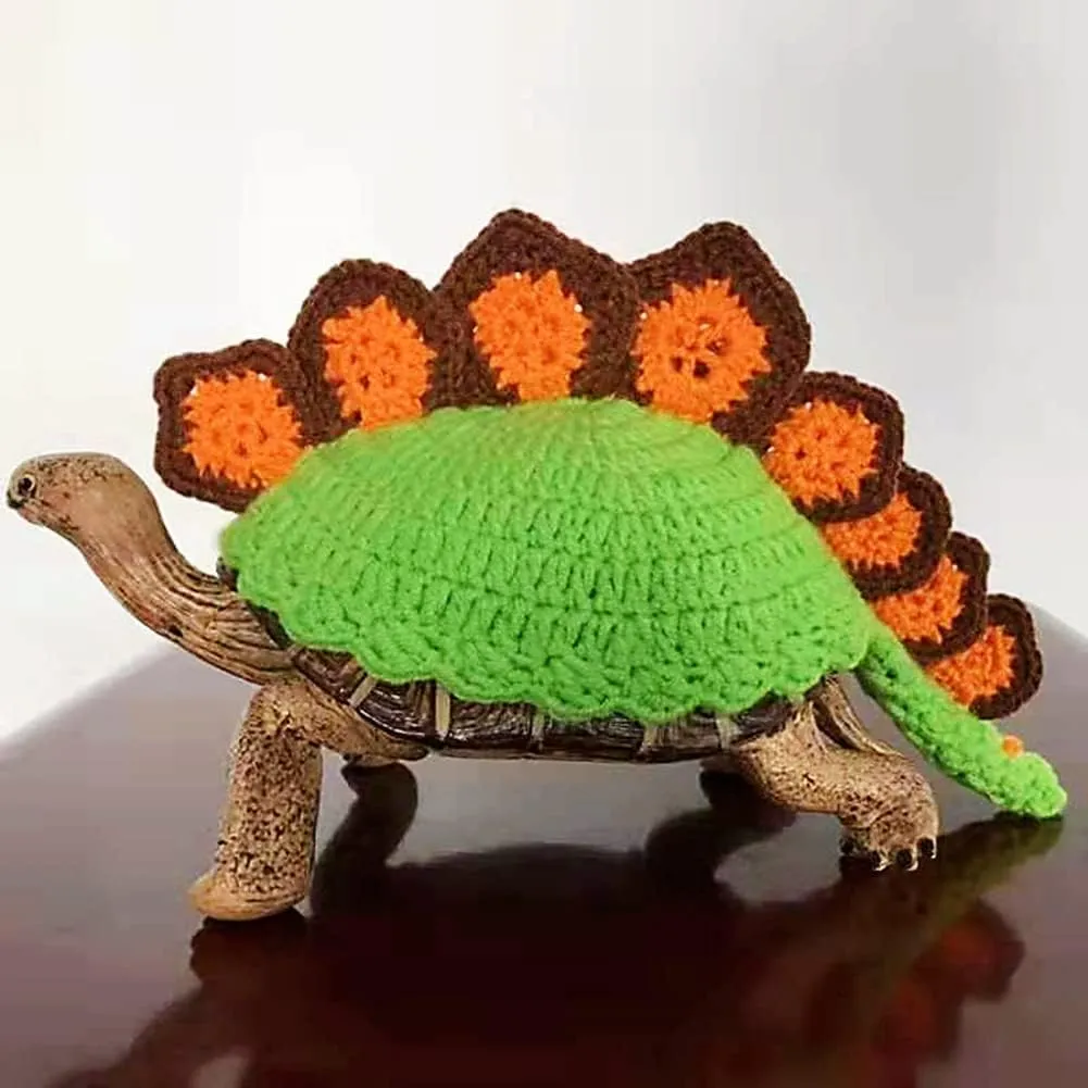Sweater for Turtle - Small Animal Sweater Warm Winter Knitted Handmade Sweater Apparel Accessory Halloween Party Cosplay Costume Photo Shoot for Pet Tortoise Turtle (S,Dinosaur)